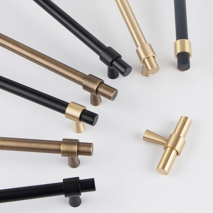 Solid Brass Brushed Antique Brass Bronze 500mm Pull Drawer Knobs T Bar Kitchen Cabinet Handle
