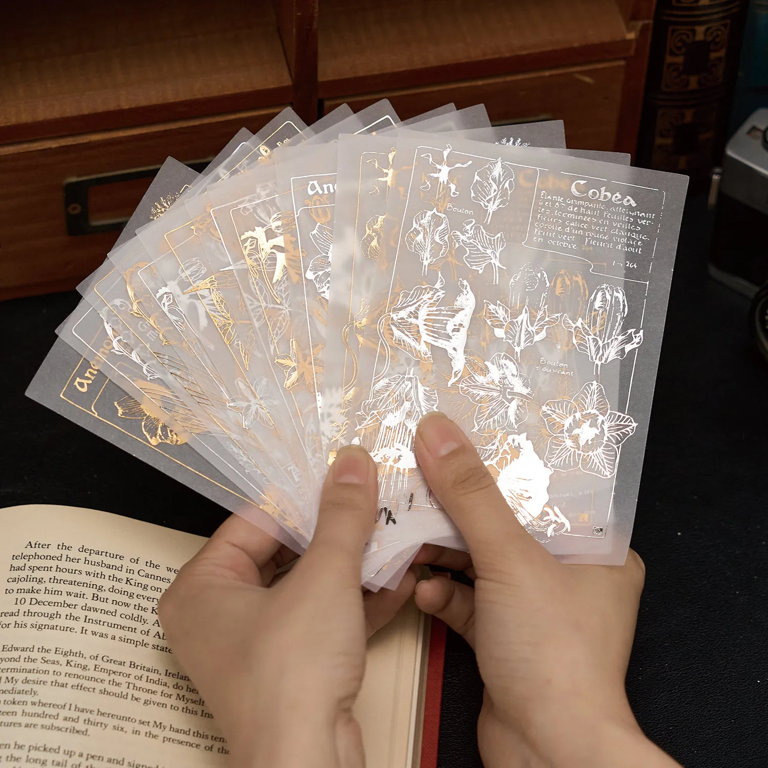 Sulfuric Acid Paper Hot Stamping and Silver Material Package Bright Streamer Series Ins Style Handbook Background Base Decoration Material Decorative Paper Scissors Picture Book