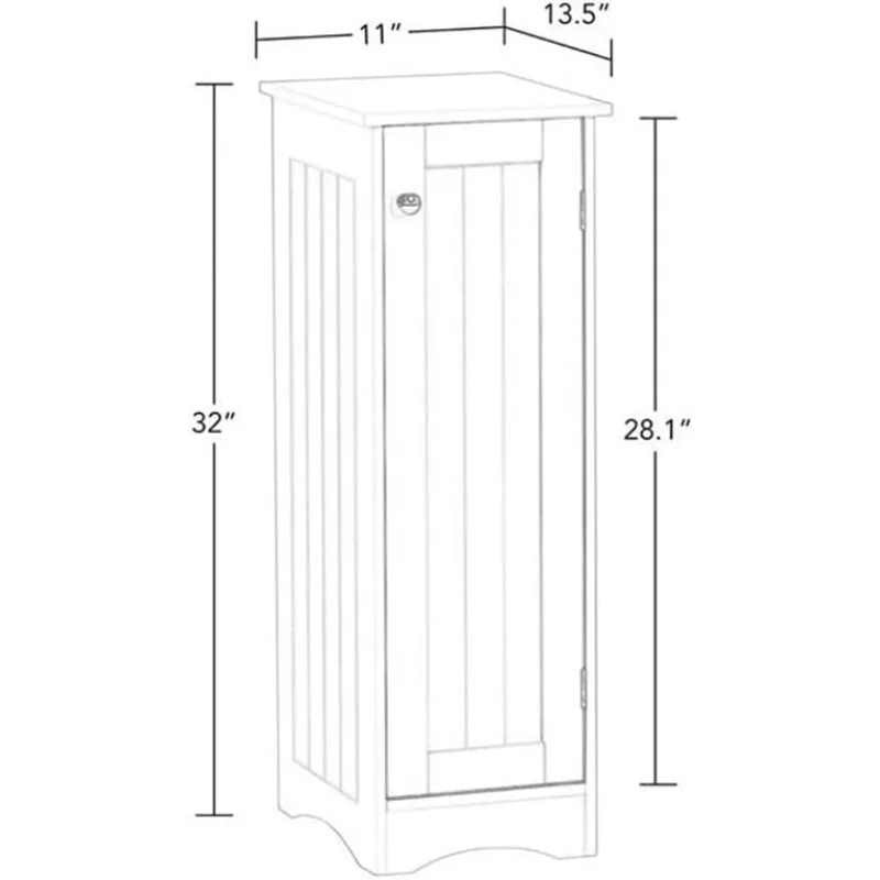 Ashland Slim Linen Cabinet - White - Narrow Storage Cabinet for Bathroom Slim Storage with 2 Adjustable Shelves - Storage