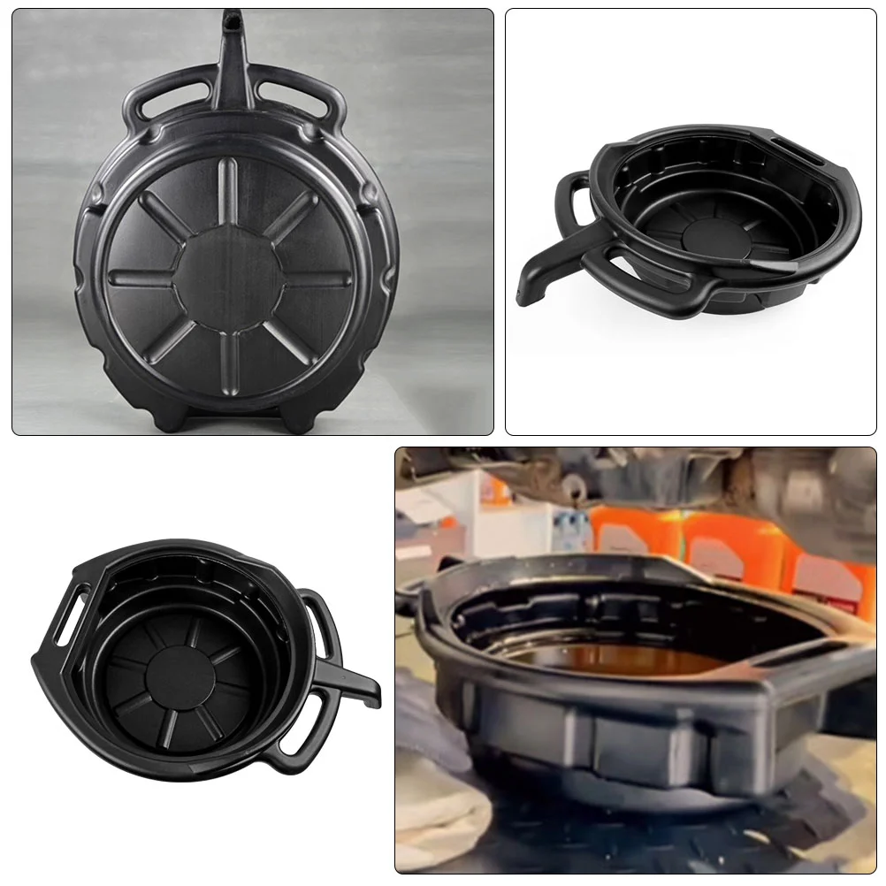 Oil Drain Pan Waste Engine Oil Collector Oil Drip Tray with 3 Handles Car Maintenance and Repairing Oil Collect Basin