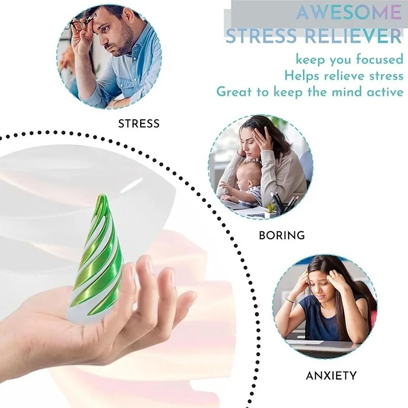 ثلاثية الأبعاد مطبوعة الدورية الهرم دوامة مخروط لعبة تمرير سحري من خلال تحويل اتجاهين اللعب مكافحة الإجهاد هدية عيد الميلاد زخرفة ديكور #3