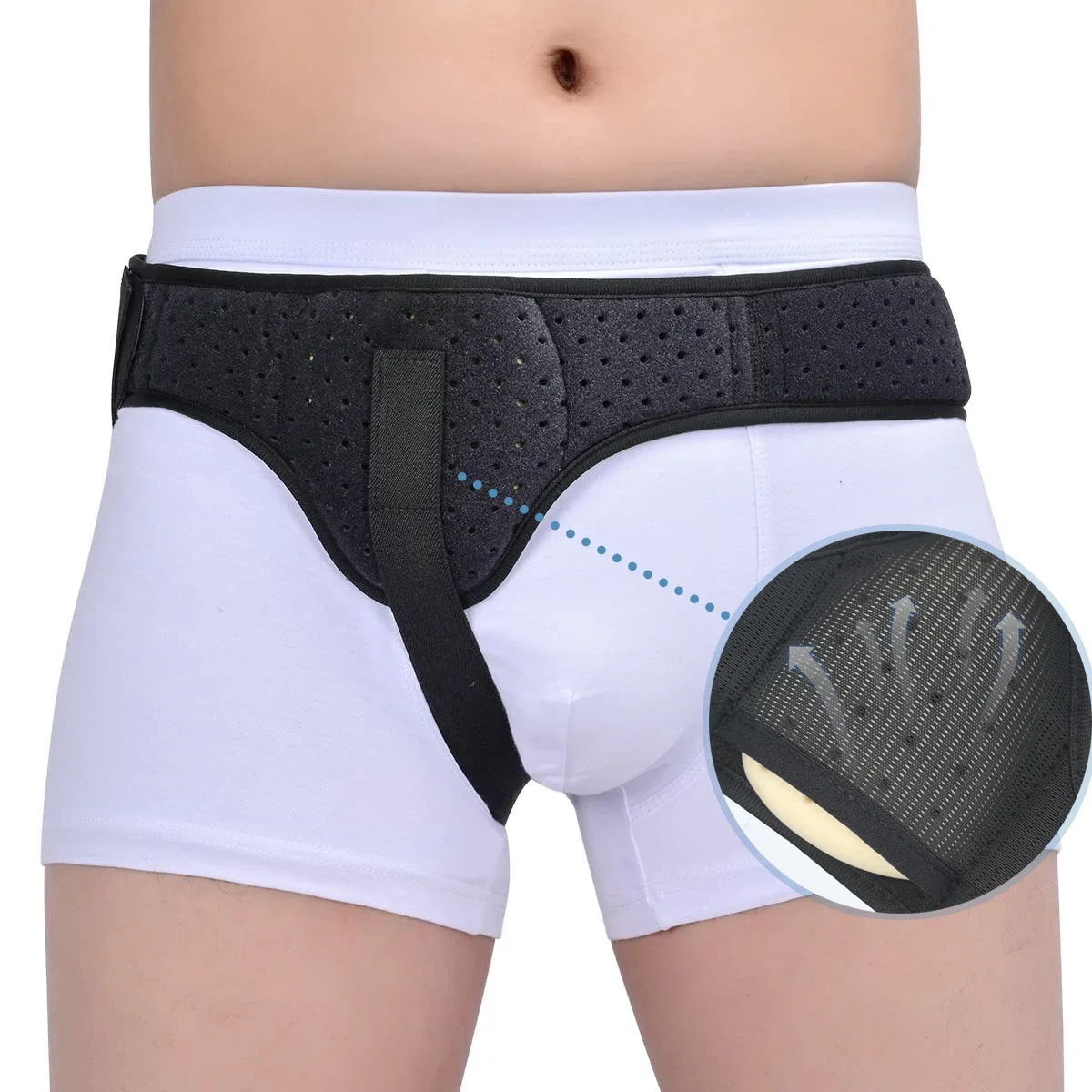 

Support Belt Truss for Men Women Left or Right Side Supportive Groin Pain with Removable Compression Pads Adjustable Waist Strap