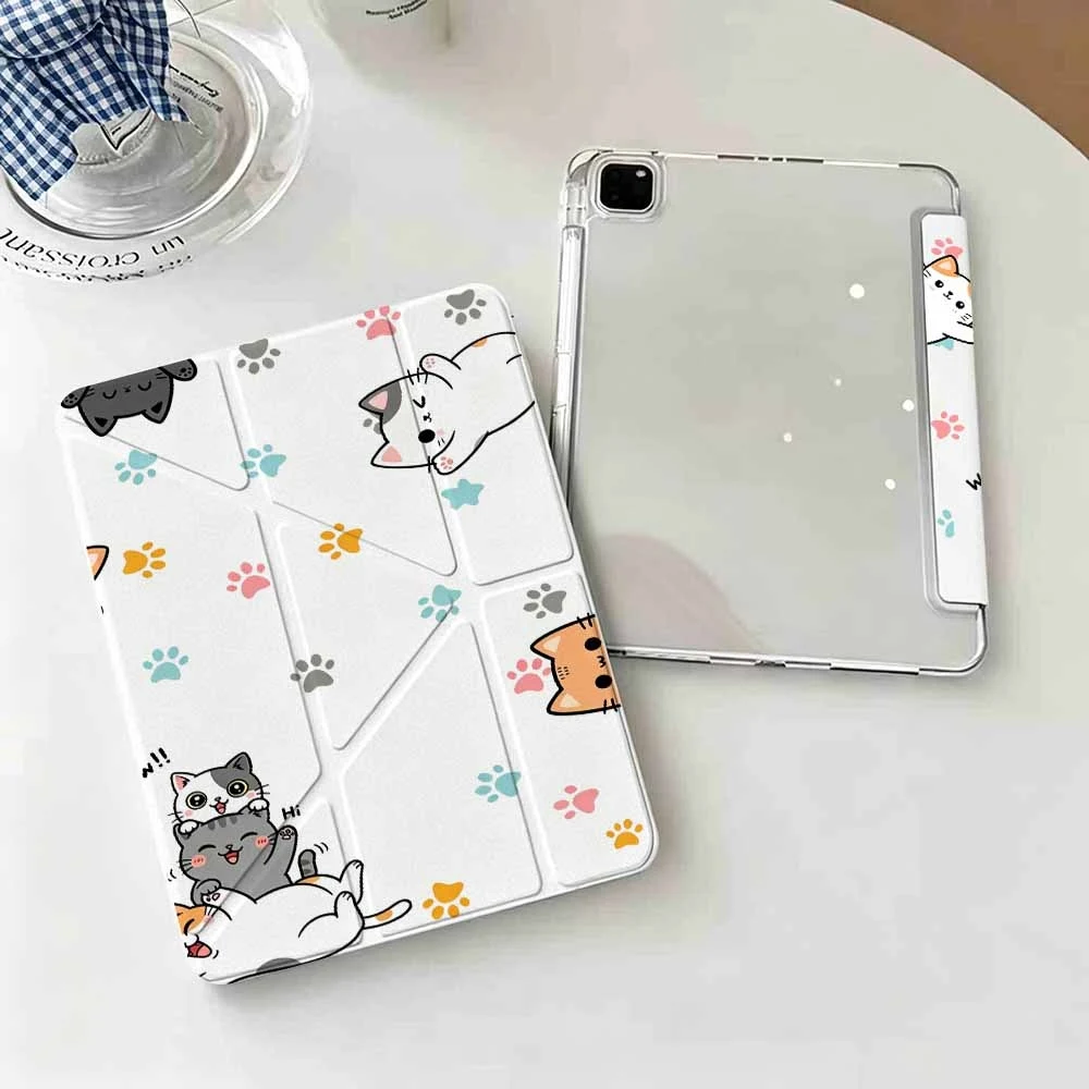 Kawaii Cats Trending For IPad Mini Air Pro 13 12.9 11 10.9 10.5 10.2 9.7 8.3 7.9 inch 5 6 7 8 th Pen Slot Tablet Case