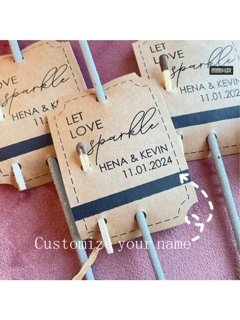 100 قطعة علامة سباركلر مخصصة مقاس 5 × 7 سم لحفلات الزفاف والحفلات والخطوبة والذكرى السنوية - شحن سريع - المباريات غير متضمنة