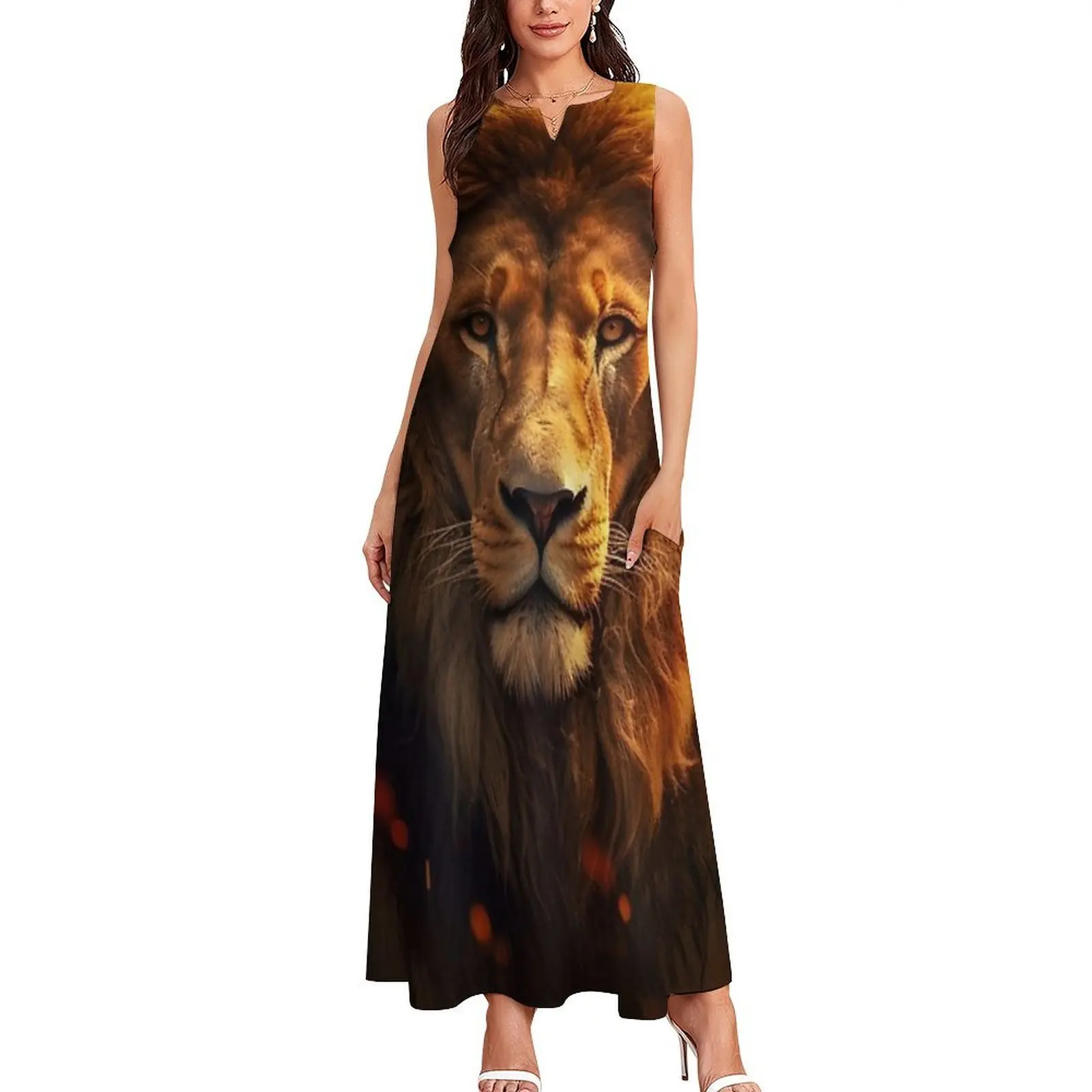 Vestido largo Soul of a Lion, vestidos para mujer, ropa femenina, vestidos de fiesta elegantes para mujer, vestido para niña 2025