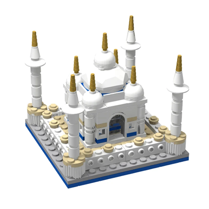 스트리트 뷰 모델 MOC 빌딩 블록 미니 타지마할 건축 모듈형 기술 어린이 휴일 선물 조립 장난감 세트