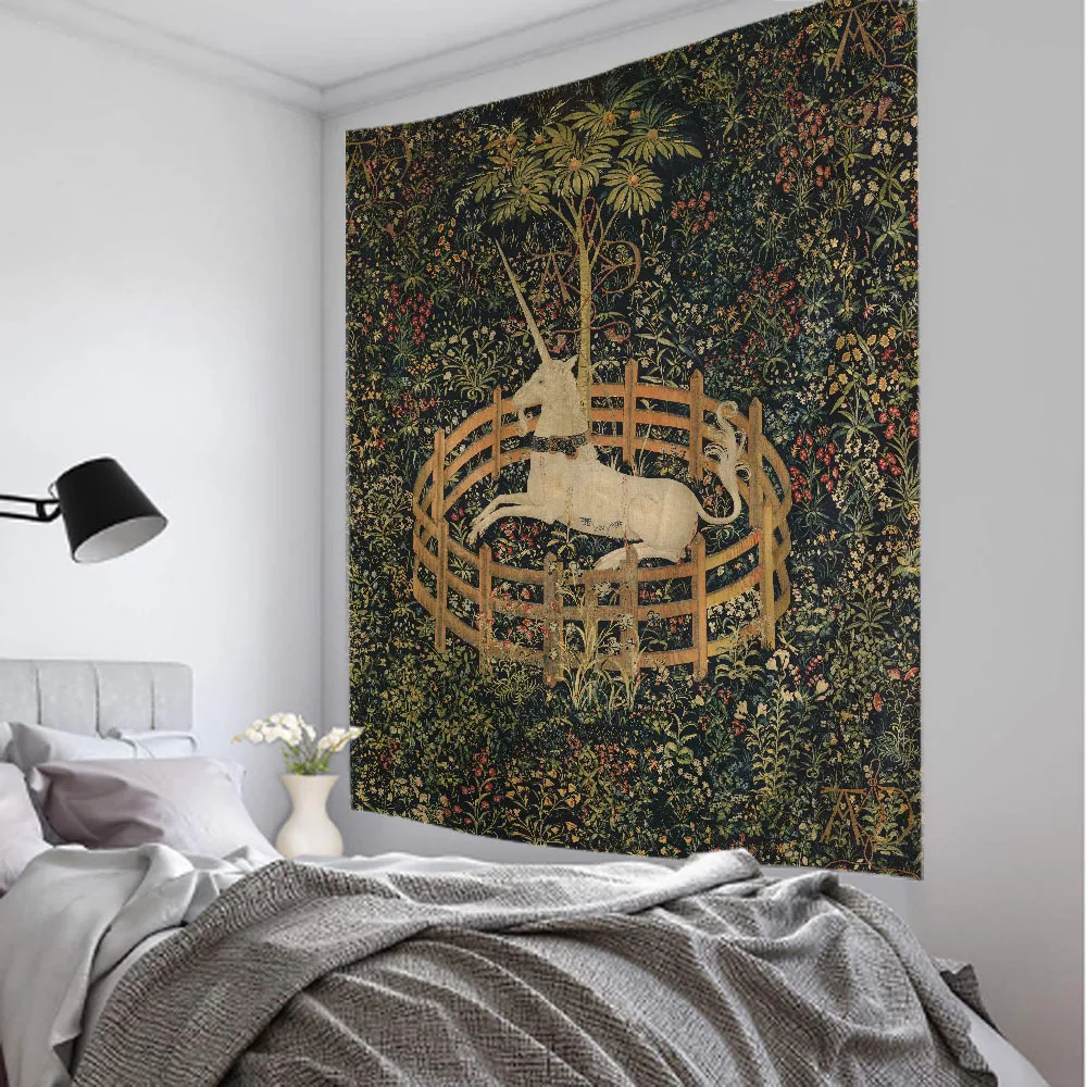 

Retro oil painting tapestry psychedelic animal wall art decoration home aesthetics perfectly integrated with hippie dreamy style