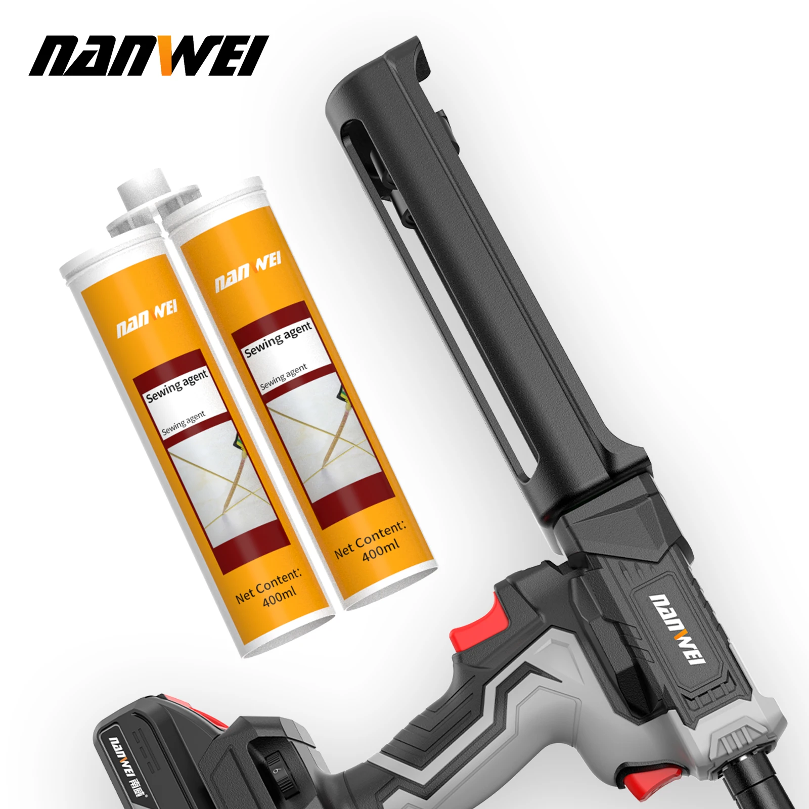 90 Tubes Sealant Cordless Glue Gun 2.5Ah Battery Labor-saving Anti-drip Brushless Machine Structure Caulking Gun