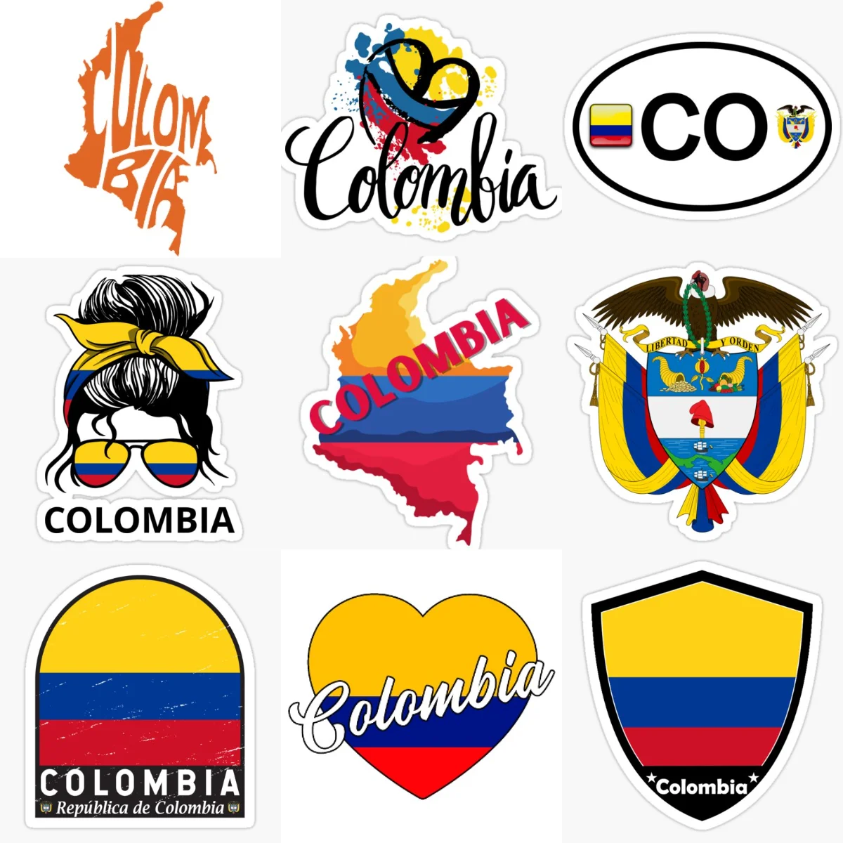 

CO Colombia Flag National Emblem Creative PVC Sticker for Decorate Car Bicycle Window Wall Fridge Helmet Bumper Decal Accessorie