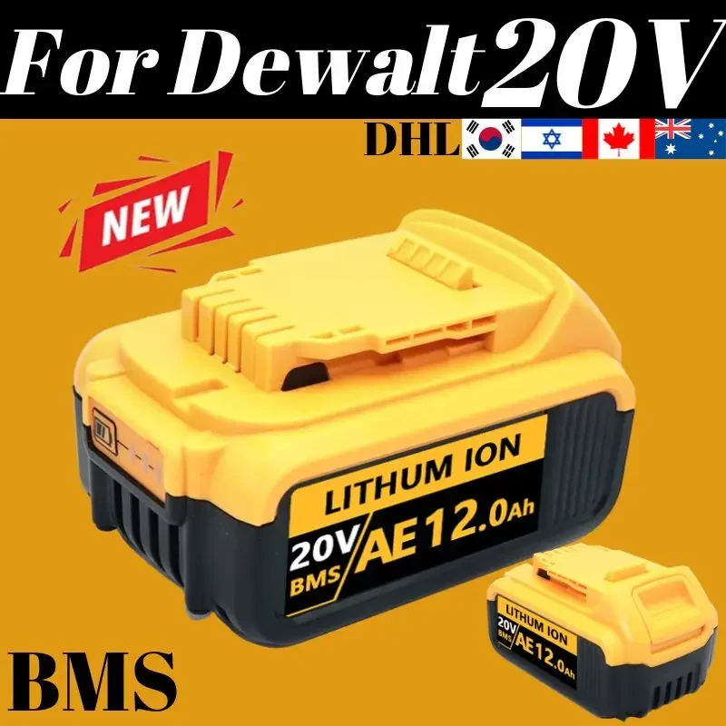 

20V 6.0Ah/8.0Ah/12.0 Ah DCB200 18650 Replacement Li-ion Battery for DeWalt MAX DCB205 DCB201 DCB203 Power Tool Batteries