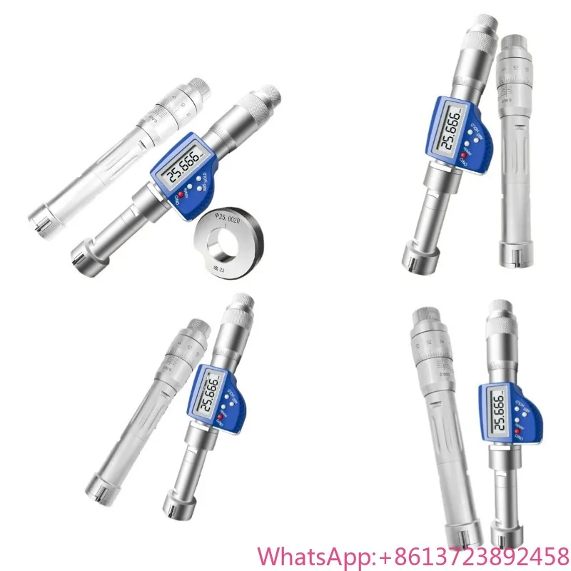 4 Pcs Three Points Internal Micrometer Checking Diameter Set 20-50mm Setting Ring Aluminum Box(20-25mm+25-30mm+30-40mm+40-50mm)