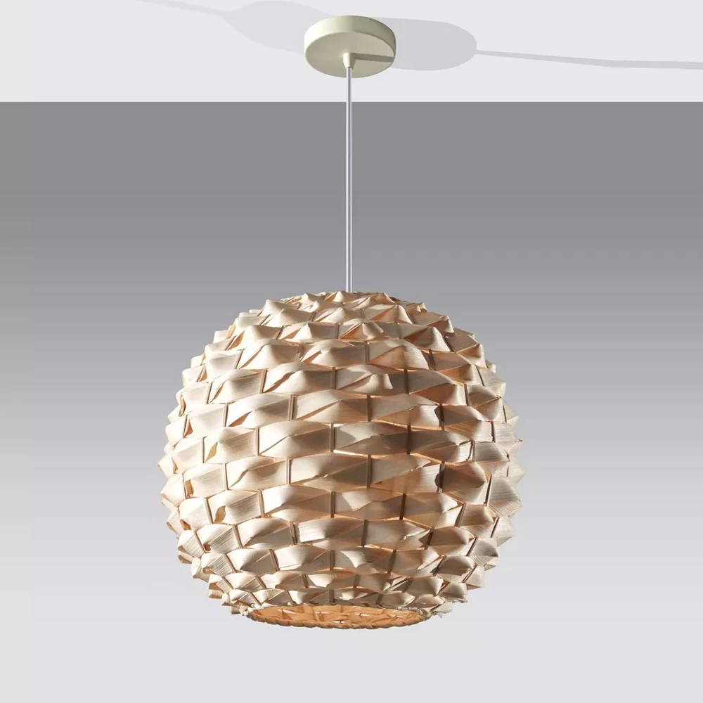 

Bamboo Woven Sphere Pendant Light Natural Rattan Chandelier LED Ceiling Lighting Fixtures for Living Room Dining Room Bedroom