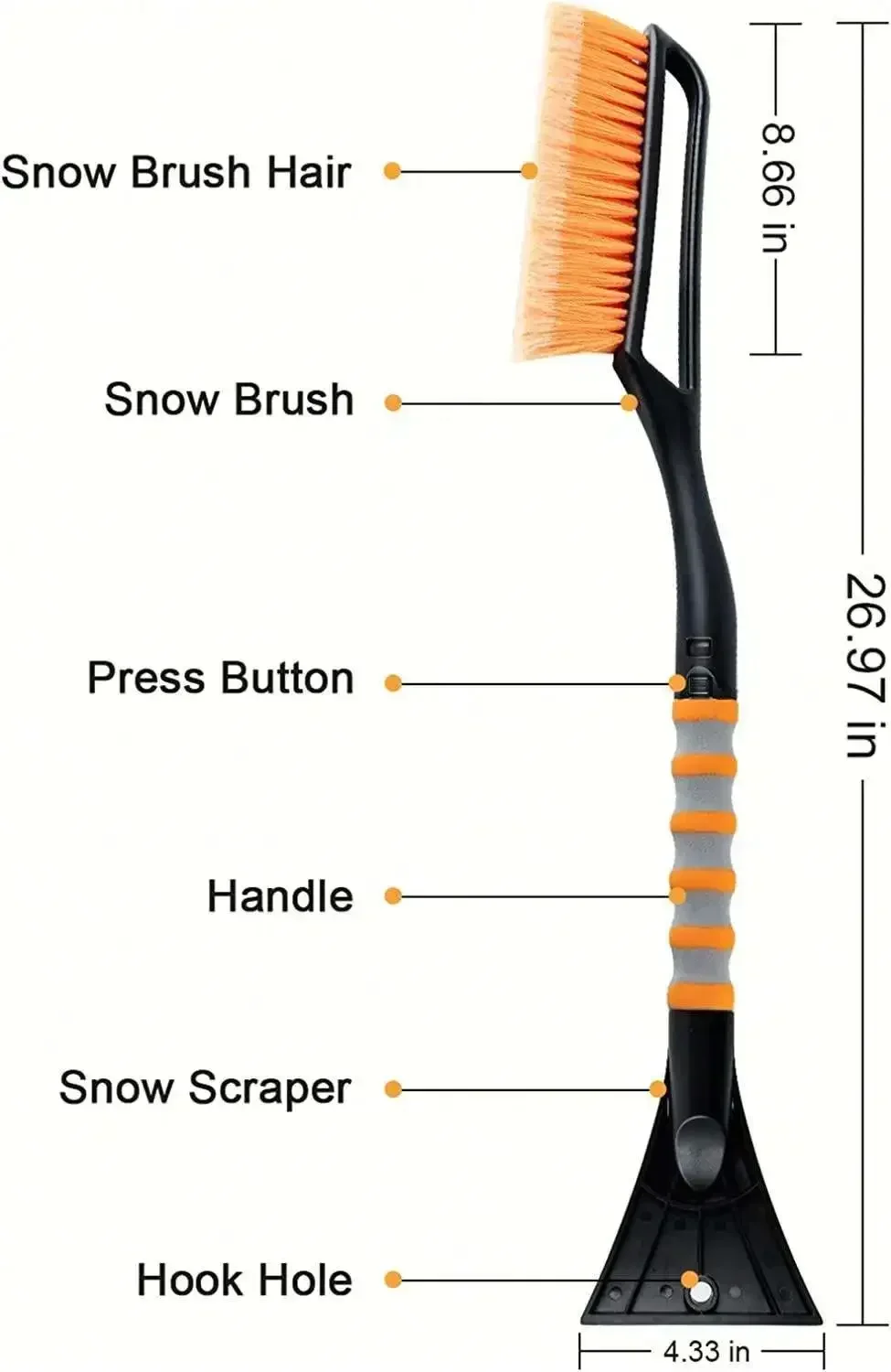 Snow Brush and Ice Scrapers 2-in-1 Detachable Shovel Design for Car Windshield Snow Removal Tool for Cars Trucks SUVs