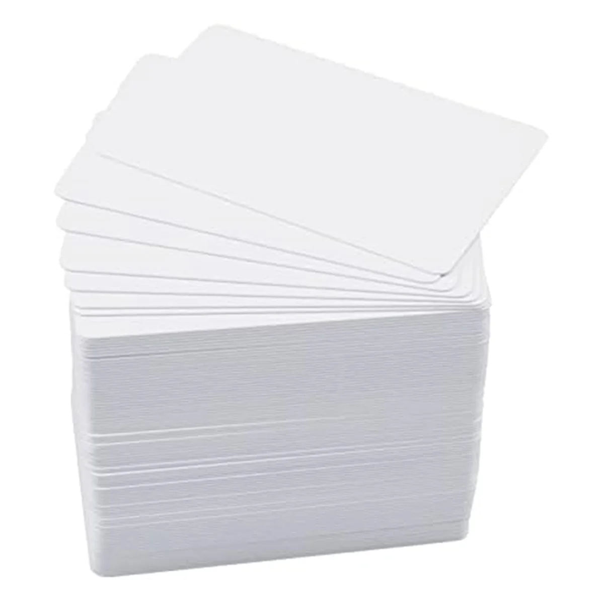 

EYFL-100 Pack Premium Blank PVC Cards, CR80 30Mil Graphic Quality White Plastic Cards for Photo ID Badge Printers
