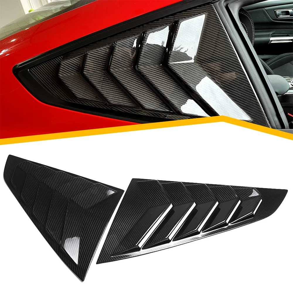 

for Ford Mustang S650 GT Dark Horse V8 EcoBoost 2024 Car Window C Pillar Post Triangle Cover Real Carbon Fiber Accessories