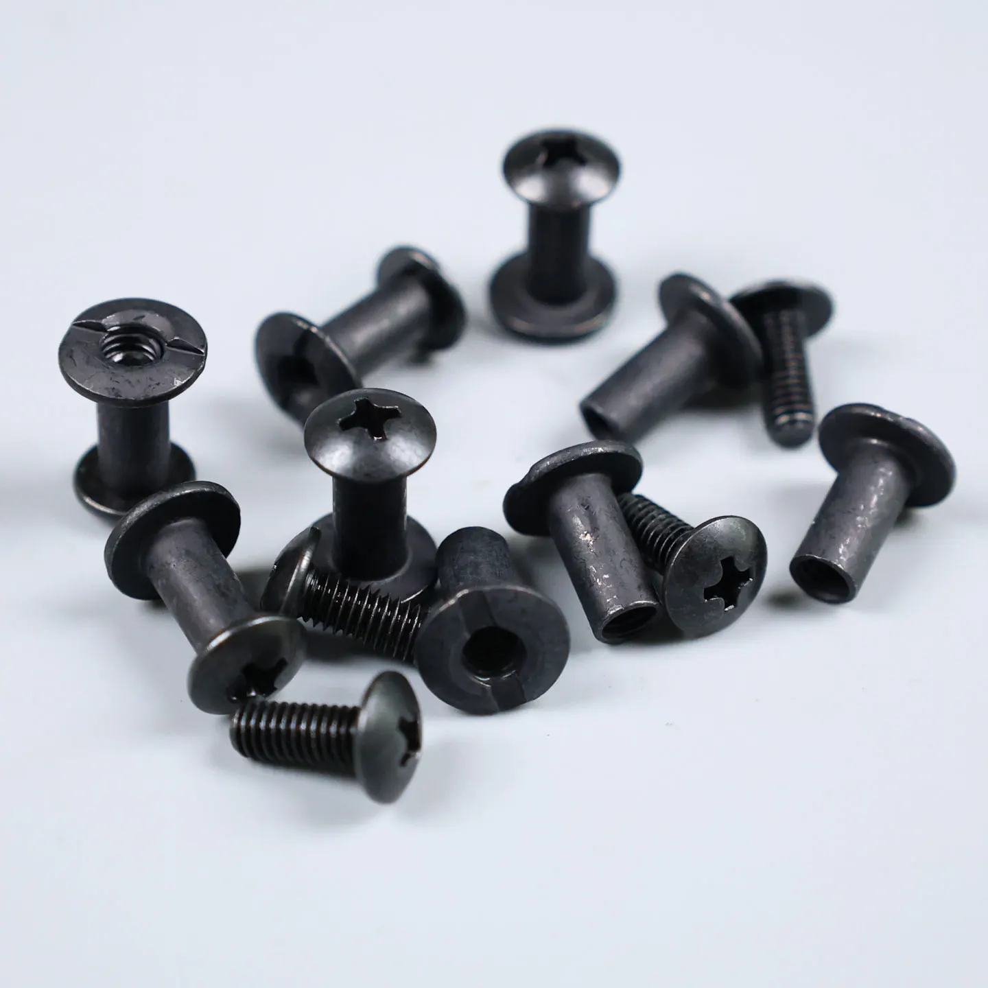 50pcs M4 Screw Set Black Chicago Screws 10MM Bolt Slotted Posts and Cross Head Rivet DIY Kydex Leather Holster Sheath