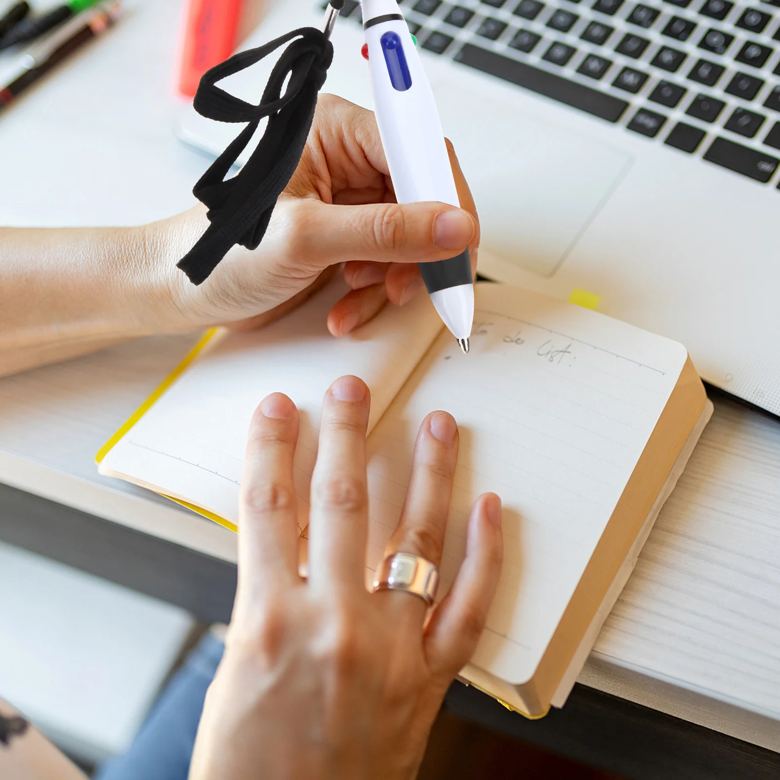 

10 шт. 4-в-1 разноцветные выдвижные шариковые ручки с подвесным ремешком, офисные принадлежности, крутые ручки, сувениры для вечеринок, детские медсестры