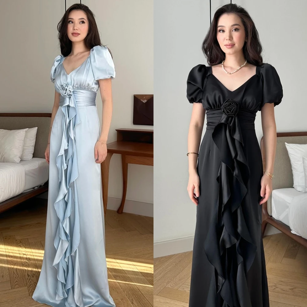 Customized Straight V-Neck Elegant Formal Evening Dress and Fashion Temperament Celebrity Gowns Modern High Quality Party Dress