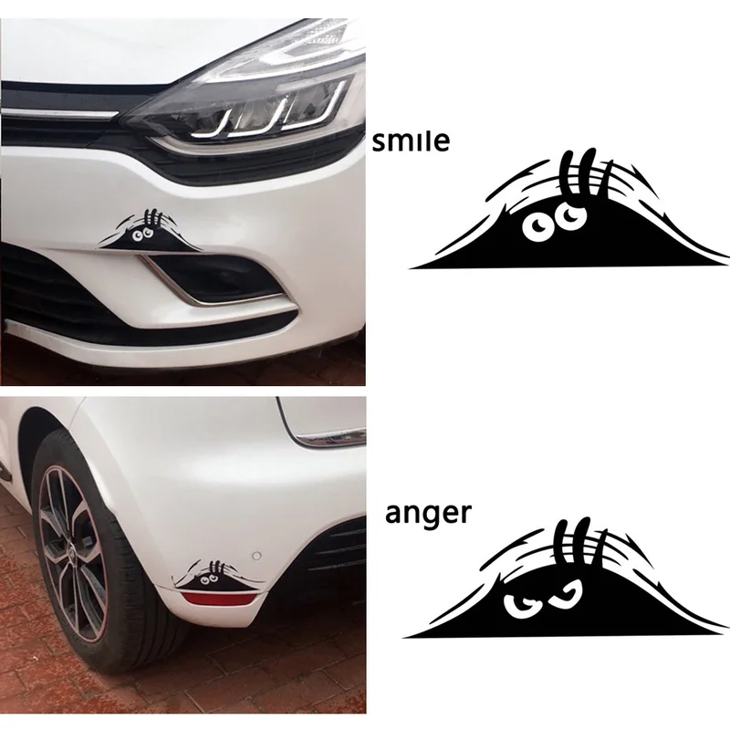 Funny Peeking Monster Car Stickers Smile and Anger Waterproof Vinyl Decals Car Body Styling Cute Sticker Decoration Accessories