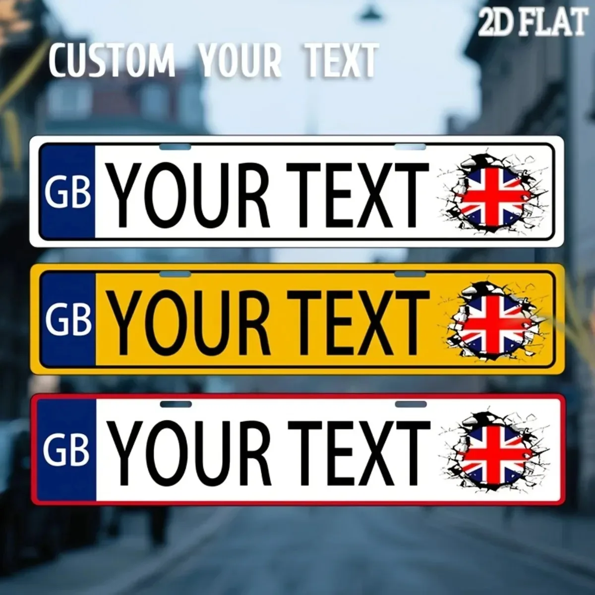 [2D Flat] 1pc 2D Flat Retro Great Britain Union Jack Aluminum Sign Personalized Custom Text Wall Plaque, Weatherproof Home Bar W
