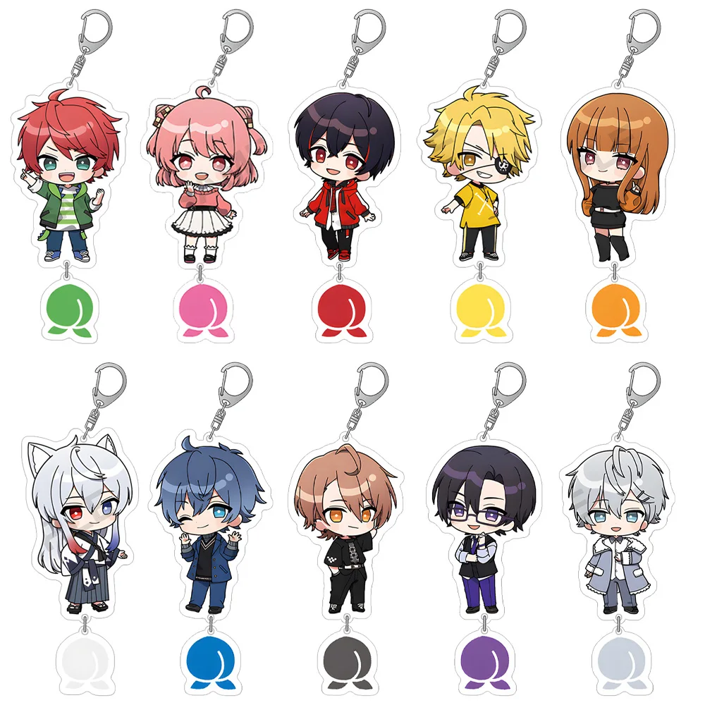 VTuber Bunte Pfirsich JPAPA Noa Yuankun Tattsun Siva DNQ Uri Eto Hiro Mofu Doppel Acryl Schlüsselanhänger Tasche Anhänger Anime Schlüsselanhänger