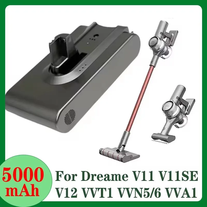 

5000mAh replacement battery 25.2V For Dreame V11 V11SE V12 VVT1 VVN6 Wireless Vacuum Cleaner 18650 Rechargeable Battery Pack