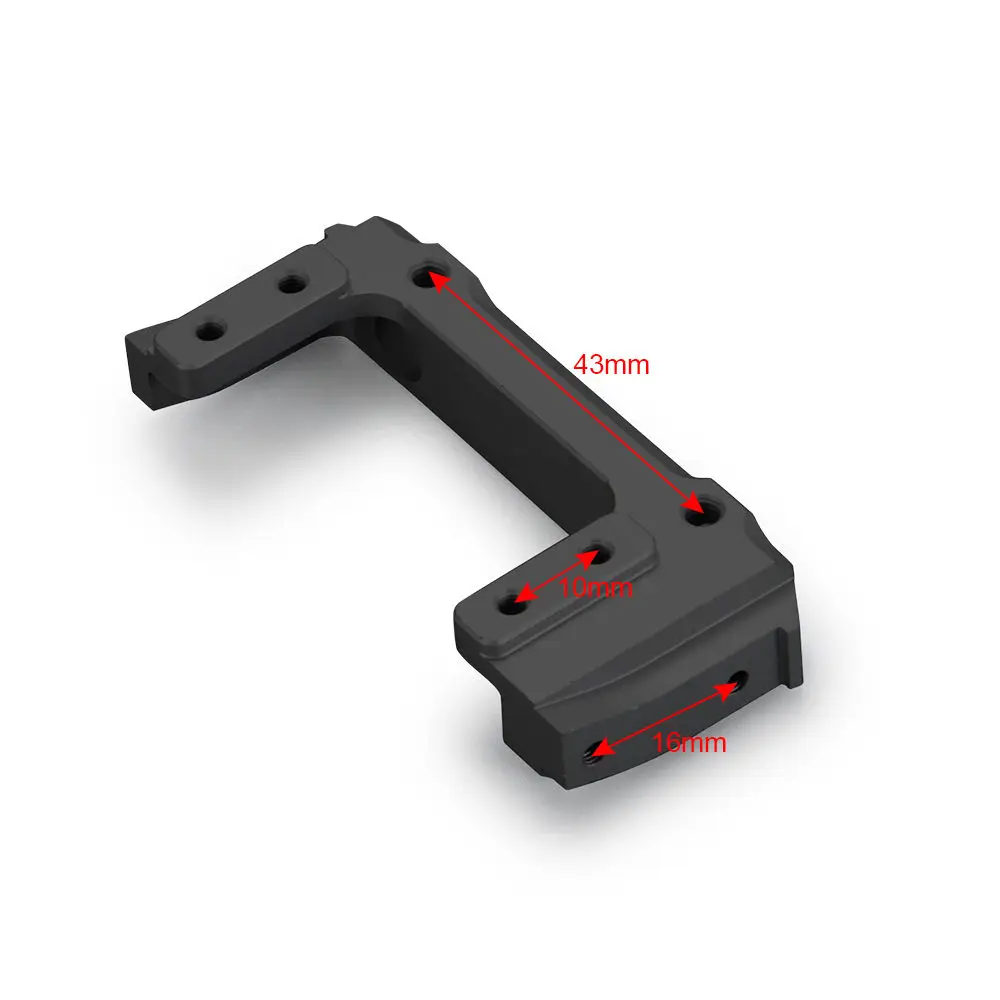 BAAA-Aluminum Alloy Front Bumper Mount Servo Stand for 1/10 RC Crawler Axial SCX10 II AX90046 90046 90047 Upgrade Part,Black