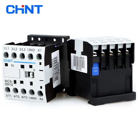 CHINT CJX2-K1210 0910 0610 24V 220V 380V 6A 9A 12A Mini AC Contactor Din Rail 3P 3main 1NO/3main 1NC Coil Voltage