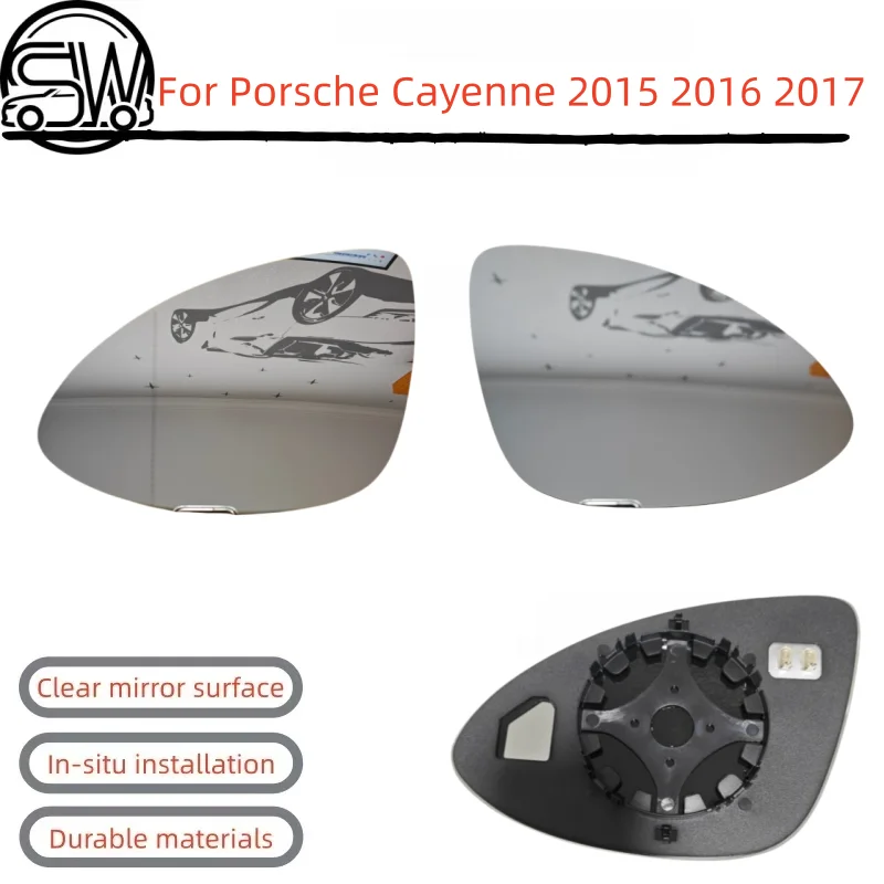 

High quality Car wide angle heated mirror glass rearview mirror OEM:95873105501/95873105600 For Porsche Cayenne 2015 2016 2017