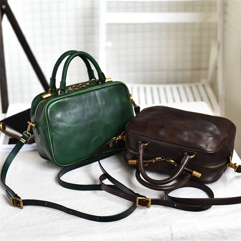 

Fashion vintage genuine leather women's small square bag handbag casual natural cowhide ladies party shoulder messenger bag