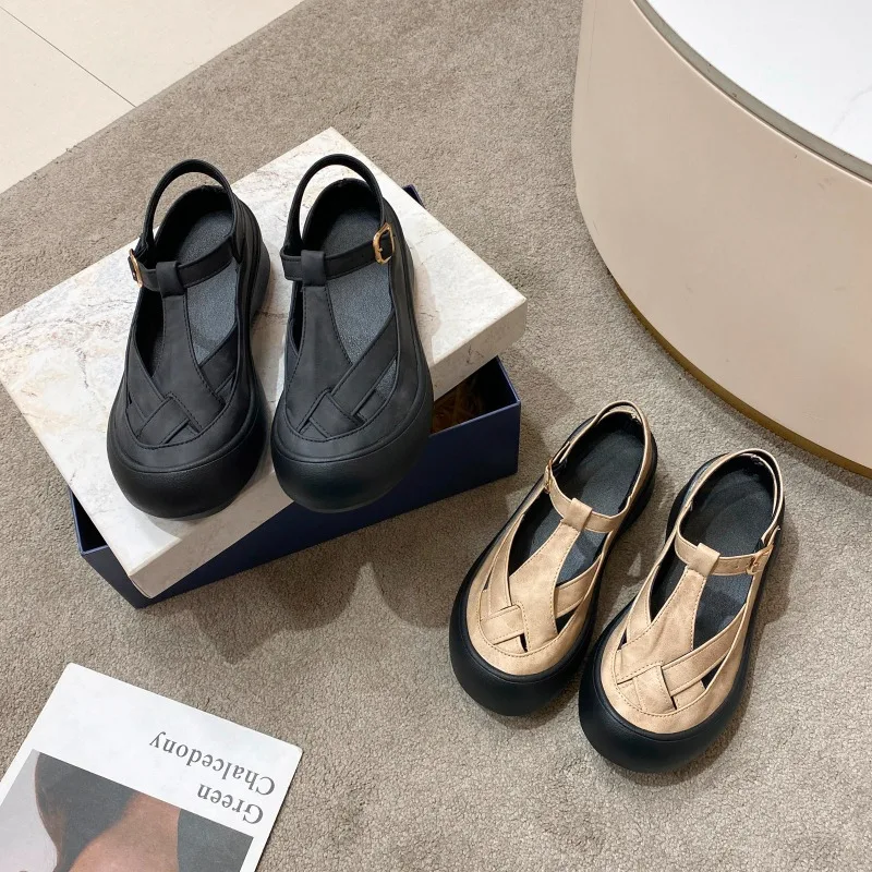 

Женские летние сандалии-баоту на платформе, новые повседневные спортивные римские туфли, универсальная обувь