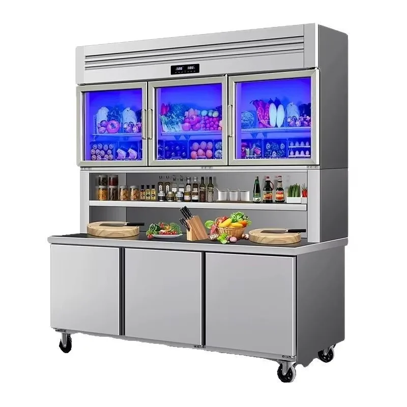 Commercial Stainless Steel Combi Cabinet Refrigerator Single Temperature Zone Glass Display Door