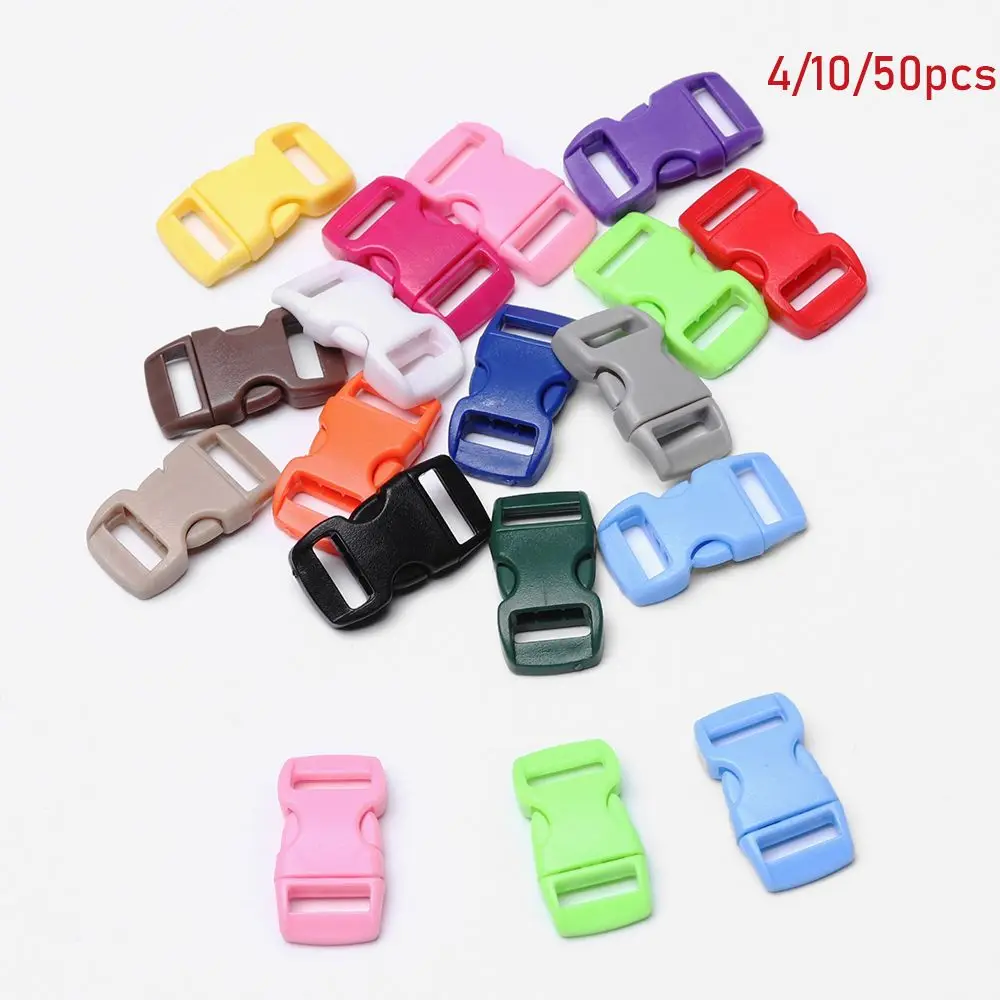 4/10/50pcs Plastic Paracord Bracelet Accessories Curved Dog Collar Strap Side Release Buckle Camp Bag Parts Webbing Outdoor Tool