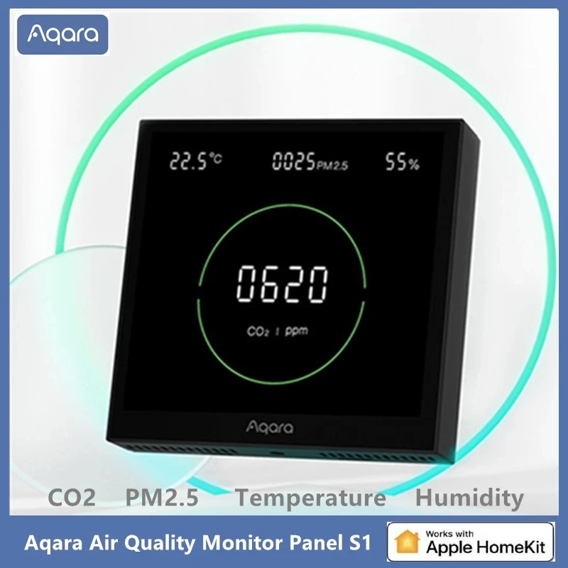 Aqara-Painel Monitor de Qualidade do Ar para Home App, CO2 direcional, PM2.5, Monitoramento de Temperatura e Umidade, New Home App