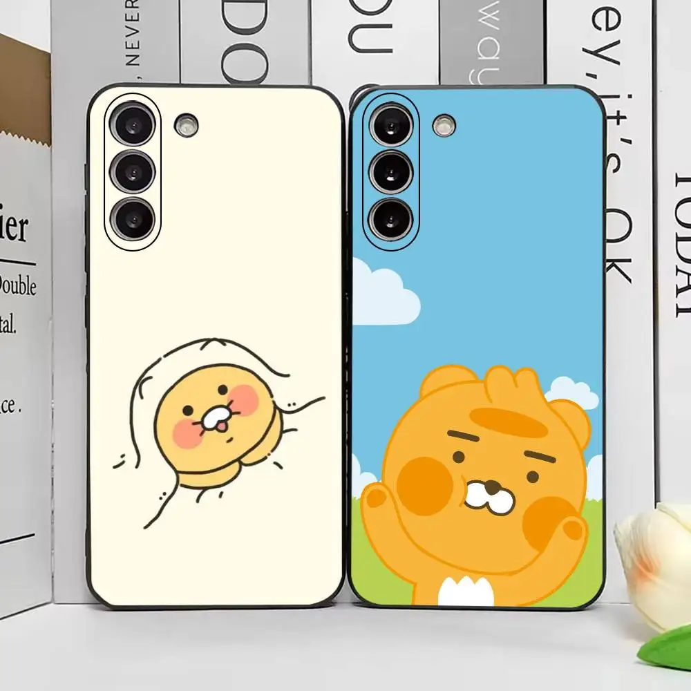 Kakao F-Friends Adorable Phone Case For Samsung Galaxy A73,A72,A71,A70,A53,A52,A51,Soft Silicone Black Cover