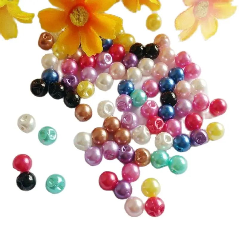 100pcs/lot 8mm Mixed 12 color imitation pearl buttons for sewing handmade loose buttons Sewing accessories decorative buttons