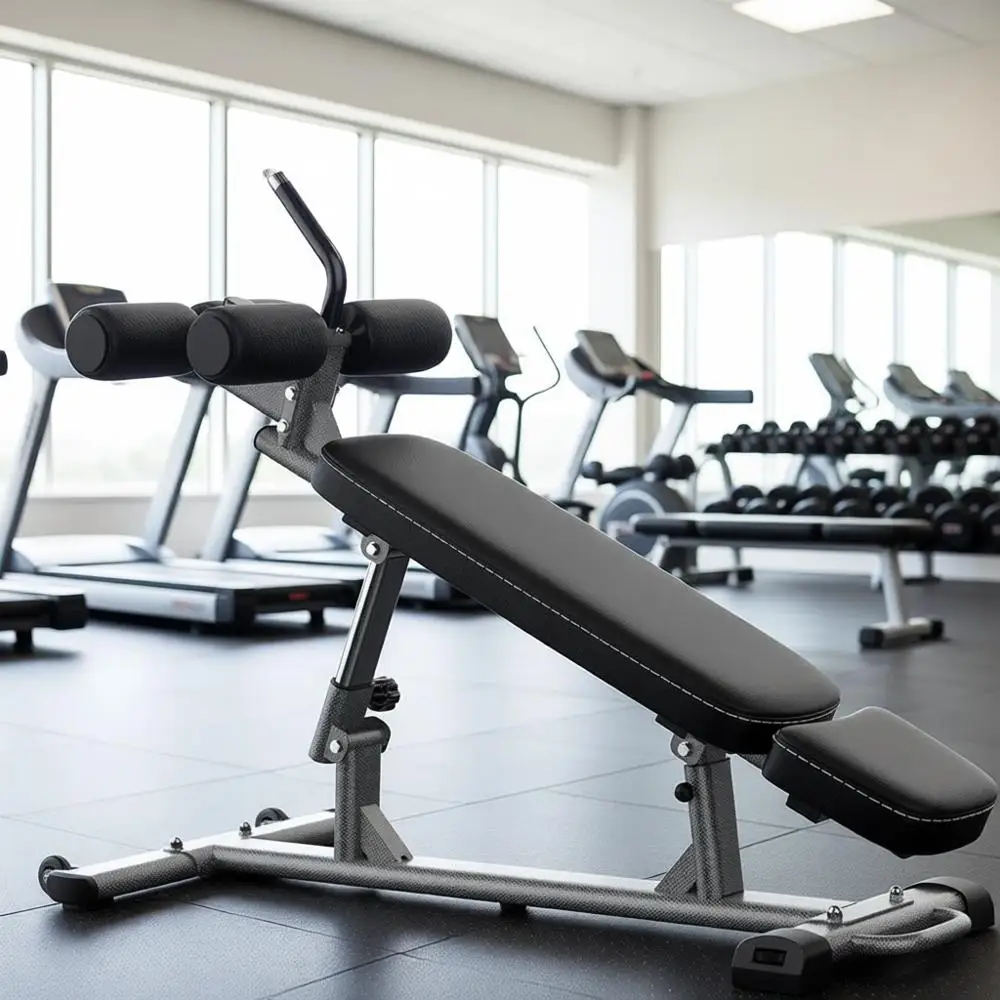 

Полукоммерческая скамья для жима лежа и упражнений на пресс с регулировкой угла наклона. Регулируемая скамья для тренировок и упражнений на пресс, скручиваний и сгибаний ног.