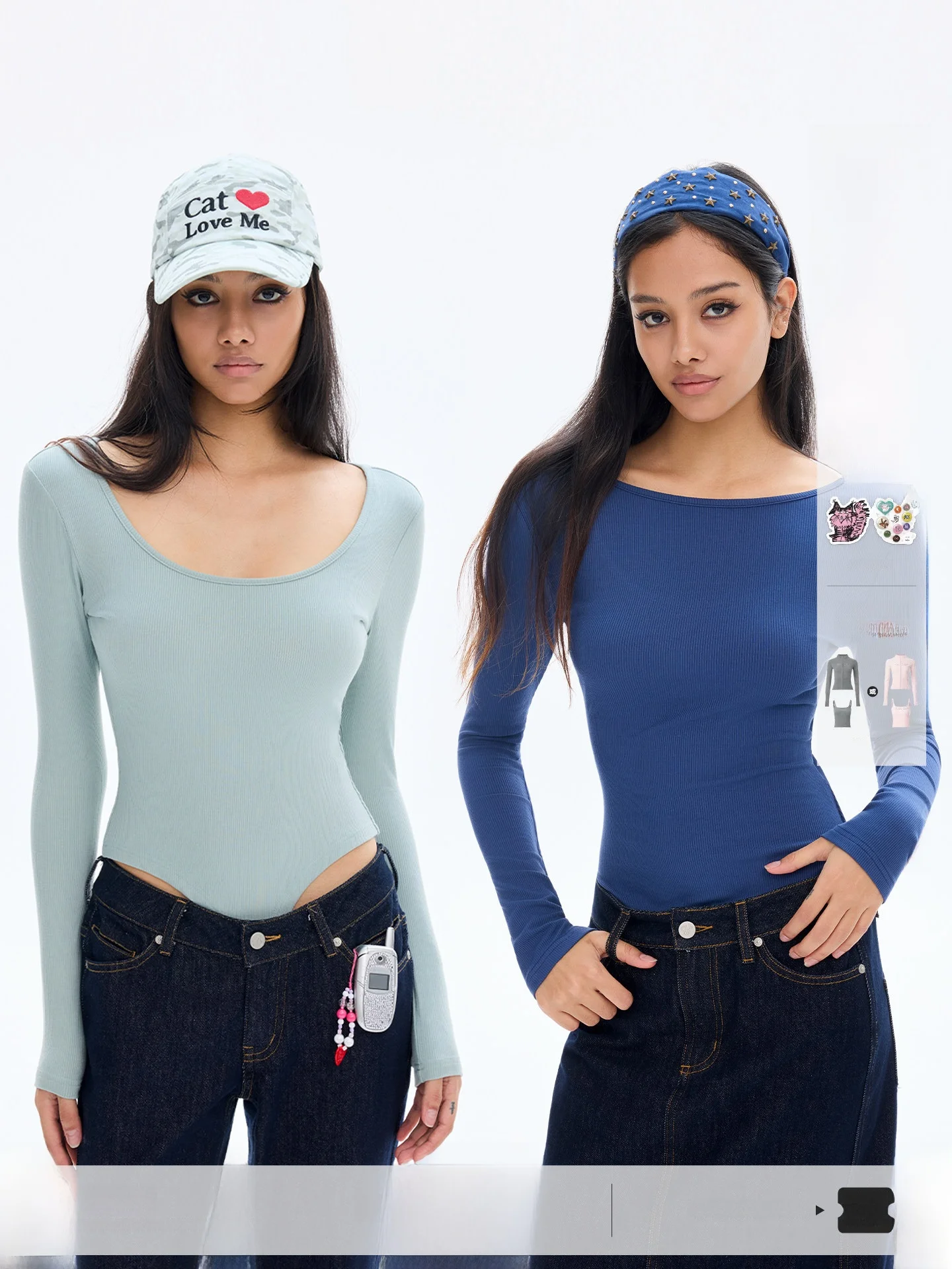 ABMY Women's U-Neck One-Piece Suit Long Sleeve Elastic Slimming Base Layer Top with Chest Pad High Waist Knitted Soft Comfort...