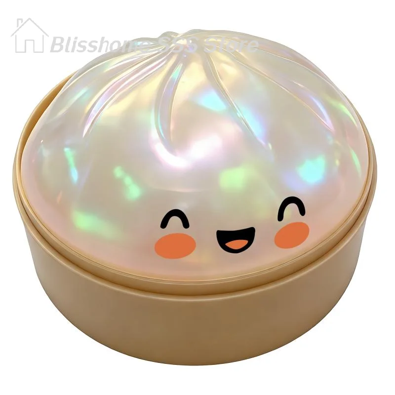 【S】Cute Crystal Steamer Bun Stress Relief Ornament Food Shape Slow Rebound Fidget Home & Room Figurines Fun Gifts