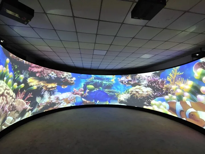180-360 Degree Curved Screen 120 Inch Fixed Frame Projector Screen 4K  Home Cinema Movie Indoor ALR Screen