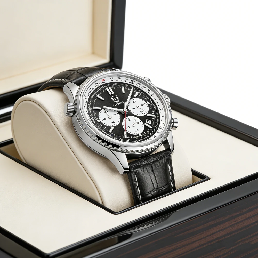 

Новые мужские часы QINGXIYA, кожаные водонепроницаемые кварцевые часы для мужчин, модные военные наручные часы с хронографом и датой, Relogio Masculino