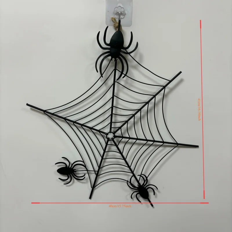 Telaraña de hierro forjado para Halloween, decoración creativa para pared, vacaciones, novedad