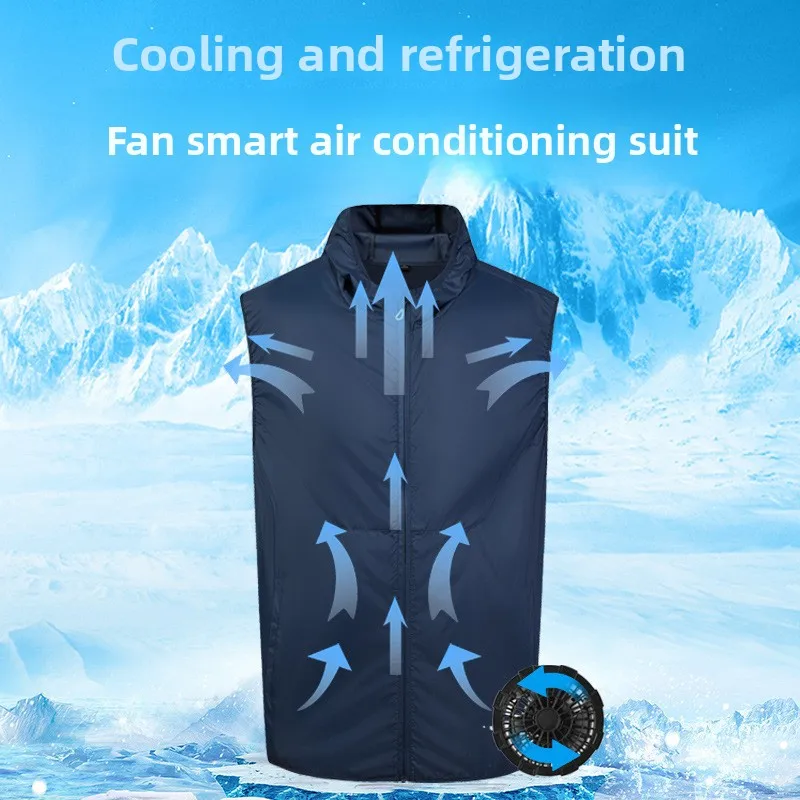USB Rechargeable Fan Cooling Jacket Wearable Air Conditioned Apparel Lightweight Vest for Fishing Driving Gardening