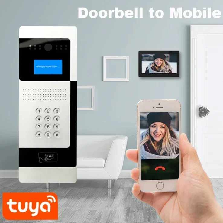 2025 Multi Apartamento Intercom Smart Tuya Vídeo Porteiro POE Alimentado com Sistema de Desbloqueio de Relé