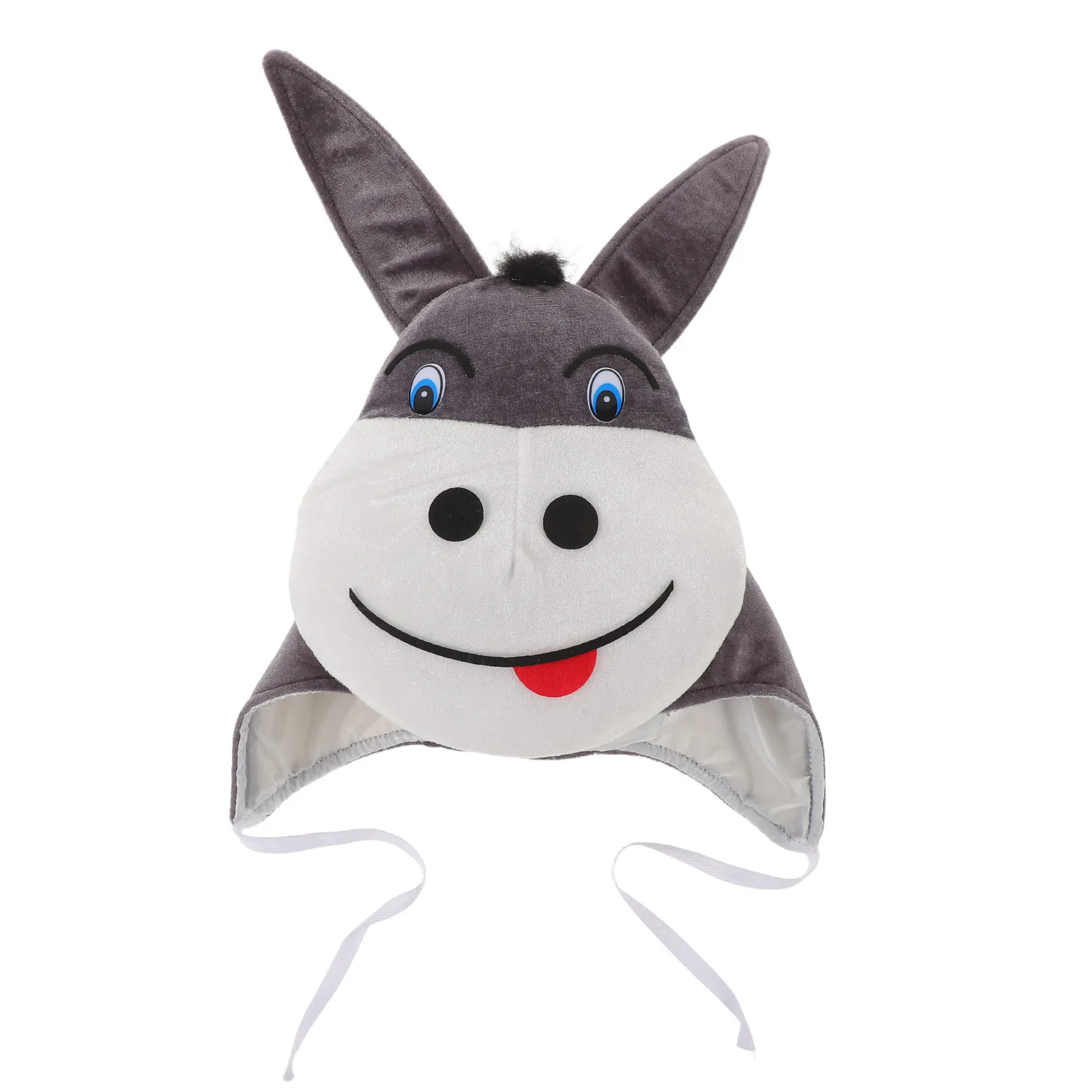 

Donkey Headwear Cap Soft Warm Winter Festival Party Hat Funny Cosplay Animal Beanie Christmas Holiday Costume Dress Up Cap