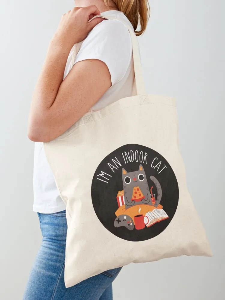 

Indoor Cat Tote Bag shopping bag logo Shopping bags bags luxury women custom canvas bag