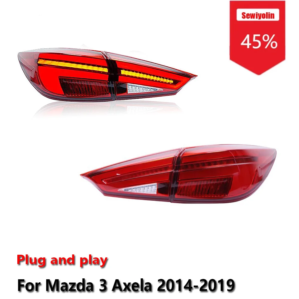 

Sewiyolin Car LED Upgrade Tail Light Accessories For Mazda 3 Axela 2014-2019 DRL Brake Turn Signal Lamp Plug and Play