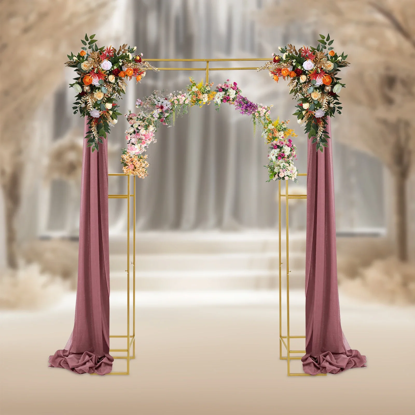 Wedding Arch Backdrop Stand - Durable, Load-bearing, DIY Decoratable, Suitable for Various Events and Outdoor Plant Growth