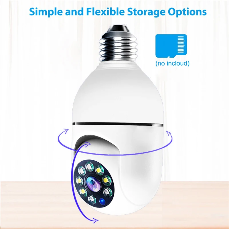 Bulb E27 Surveillance 1080P HD Camera Night Vision Indoor Security Monitor 2.4G Wifi Smart IP Camera ﻿