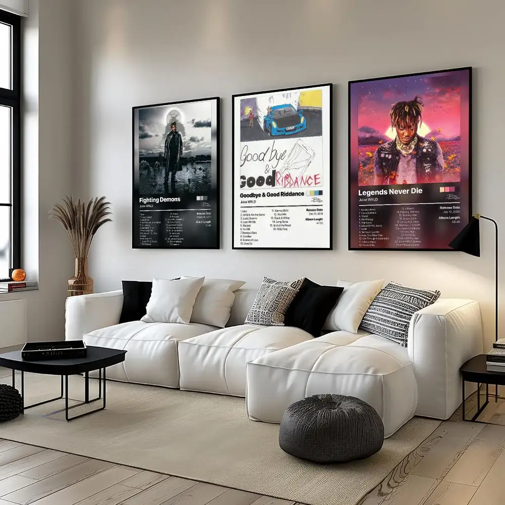Rapper J-Juice-W-Wrld Music Poster Living Room Bedroom Bar Cafes Wall Home Decoration Gifts